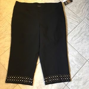Zac and Rachel Capri pants, black, 20, NWT